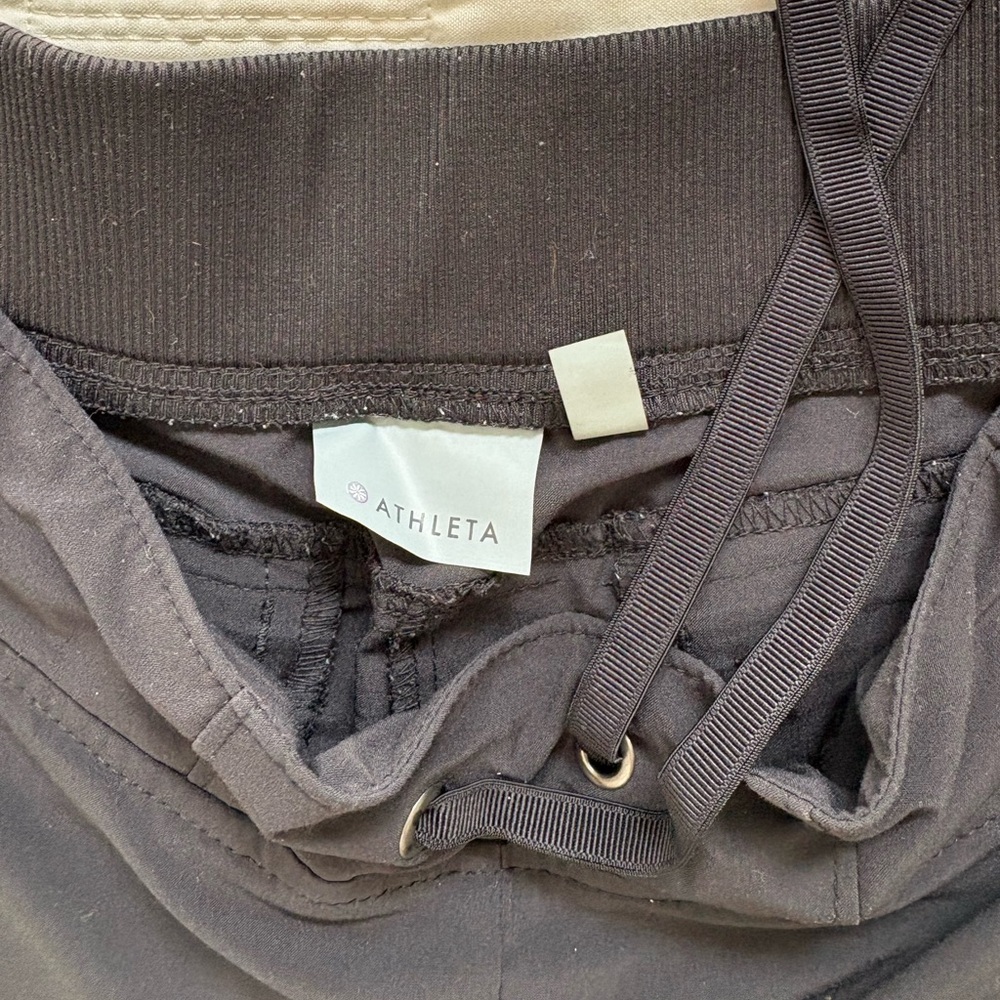 Athleta Black Drawstring Athletic Pants - image 2